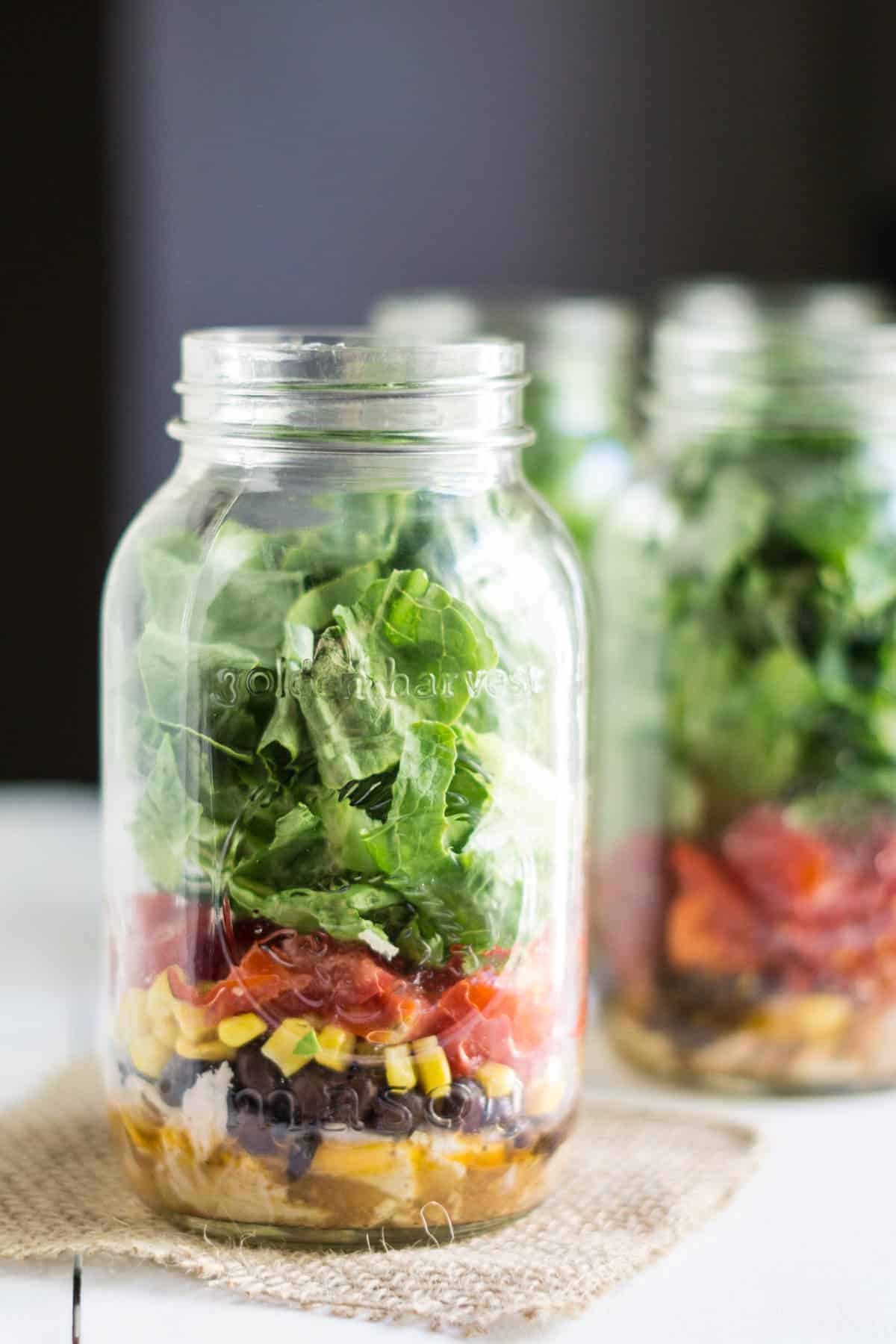 mexicana salad in a jar