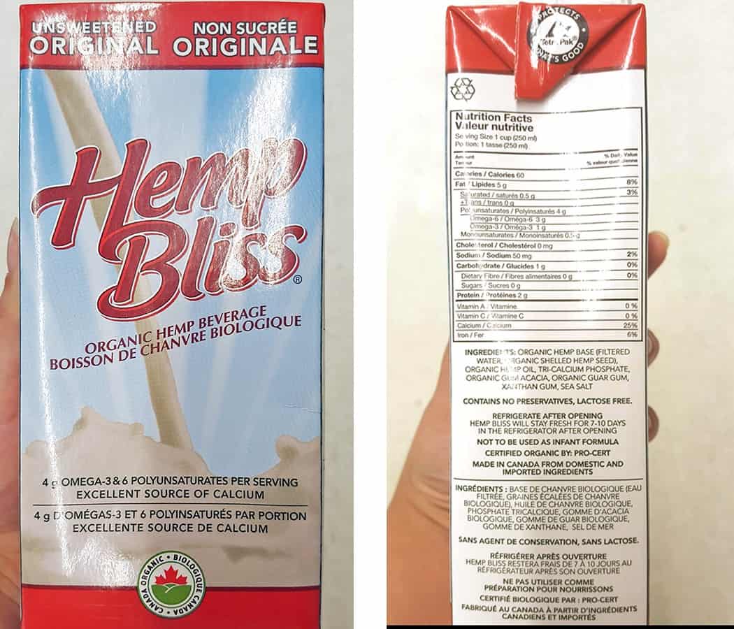 Milk alternatives - hemp milk