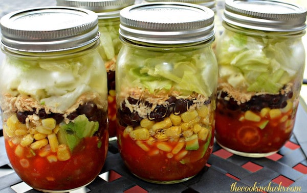 fiesta salad in a jar
