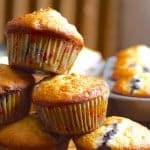 High fibre white flour blueberry muffins