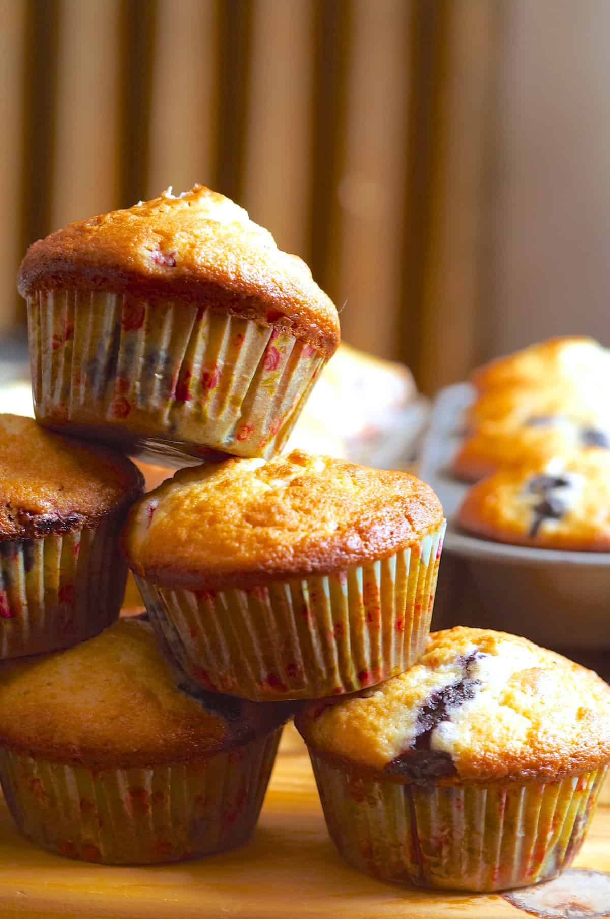 High fibre white flour blueberry muffins