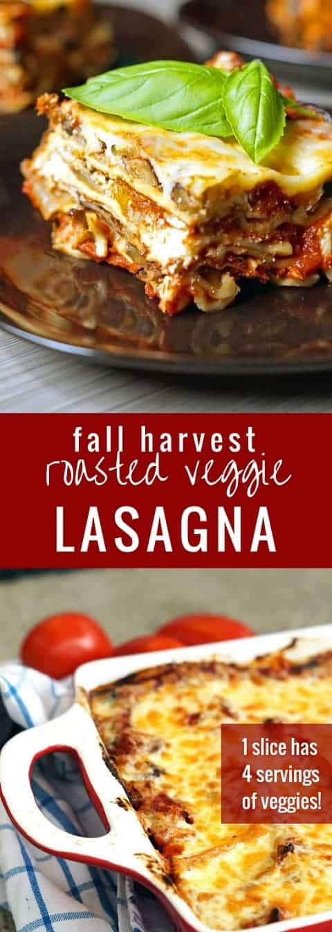 fall harvest roasted veggie lasagna