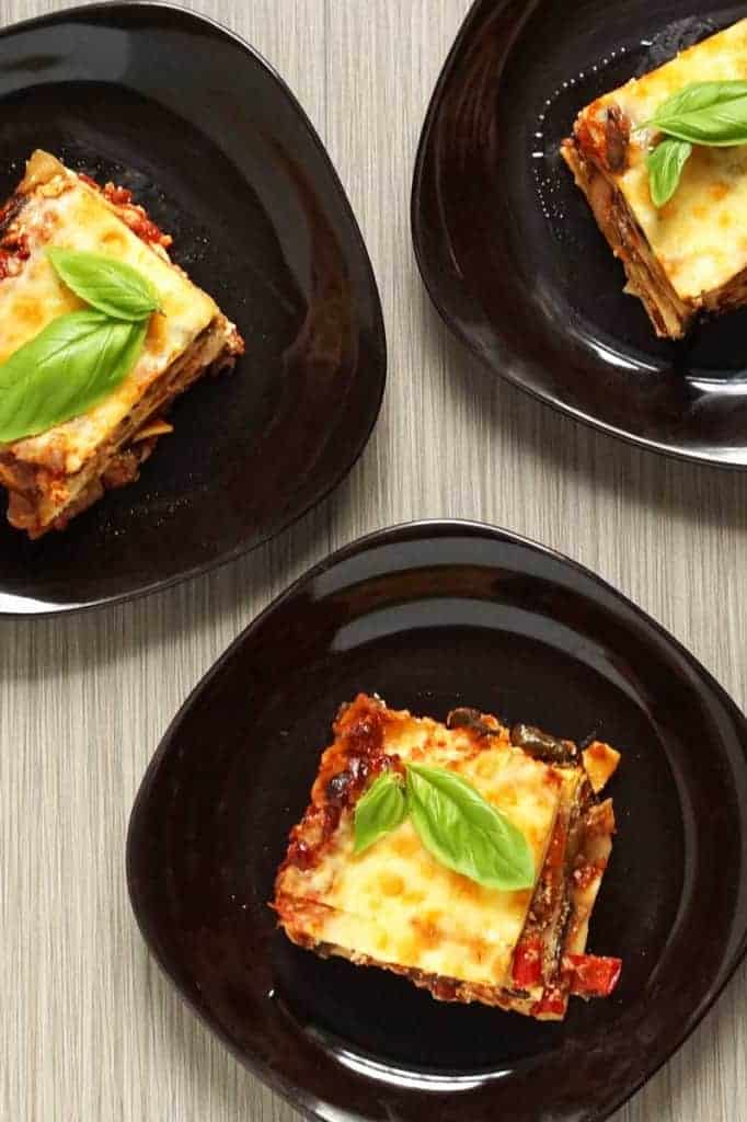 fall harvest roasted veggie lasagna