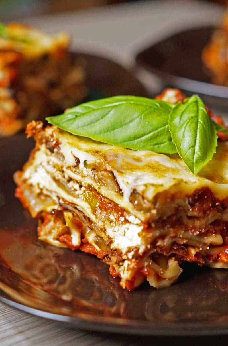 fall harvest roasted veggie lasagna