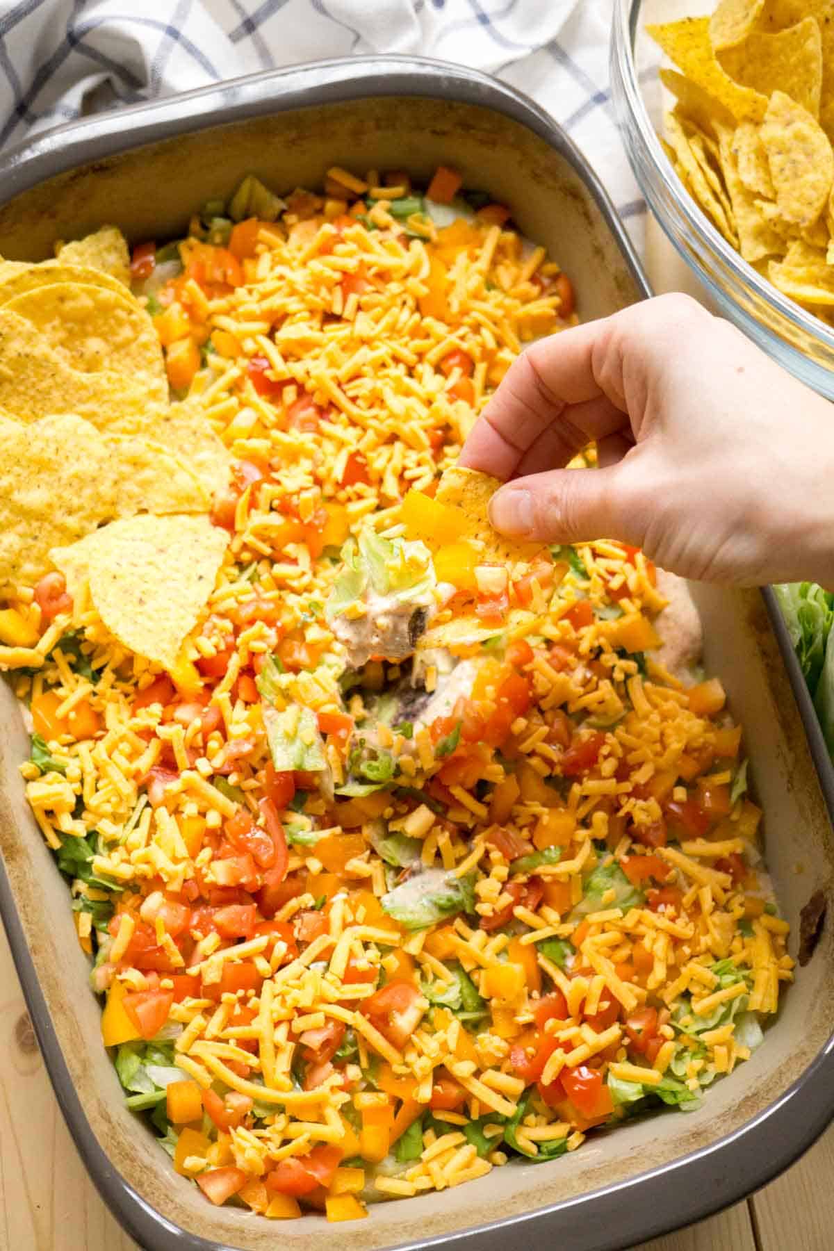 7 Layer Dip (healthy, easy, crowd favourite or eat for dinner!) 