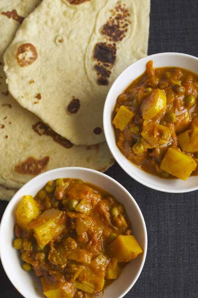 Samosa Stew with Sourdough Naan