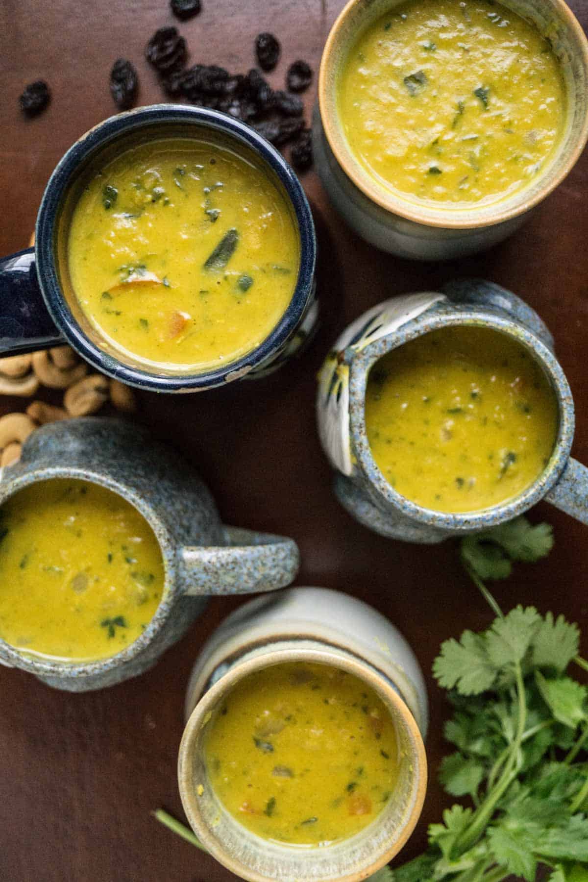 Cashew Raisin Curried Lentil Soup