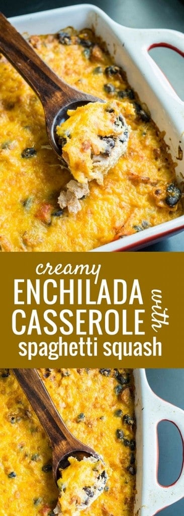 Creamy Enchilada Casserole with Spaghetti Squash