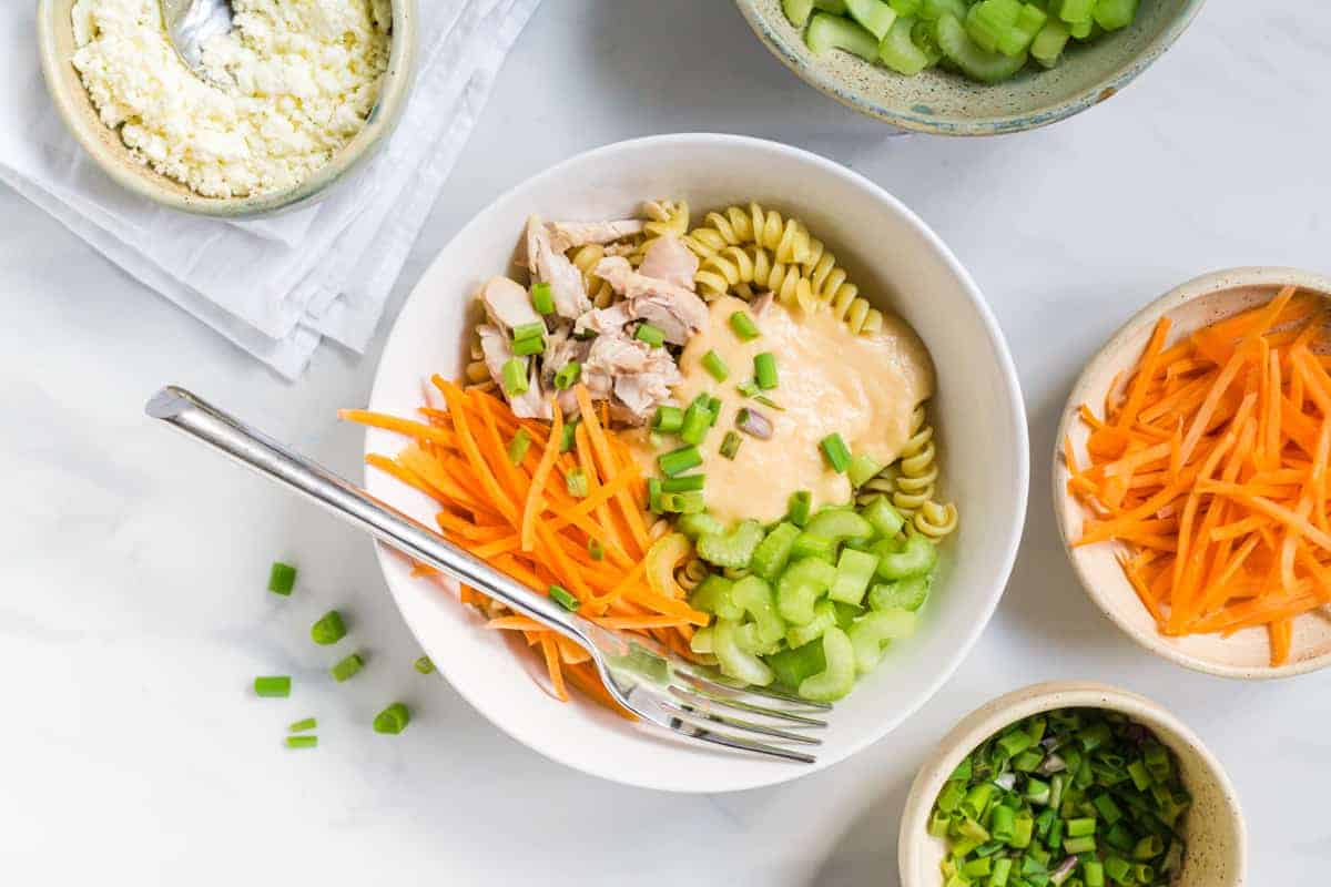 Buffalo Chicken Noodle Bowl - Smart Nutrition with Jessica Penner, RD