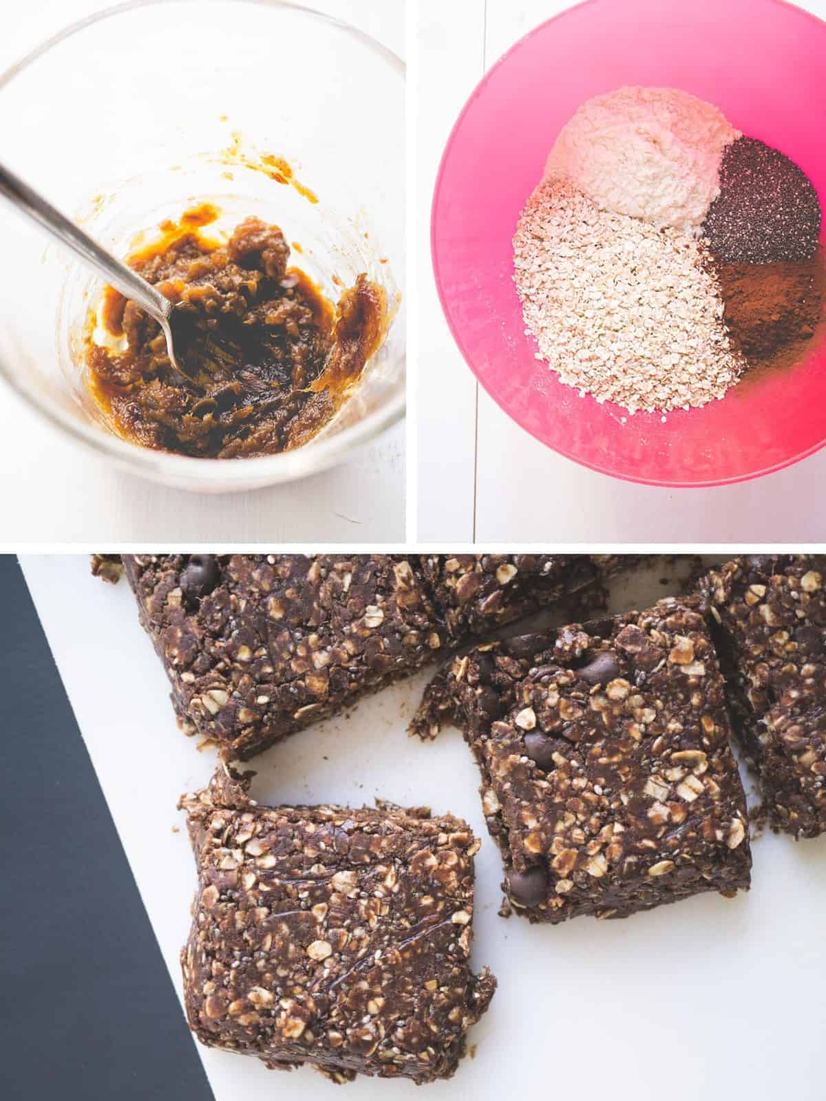 Chocolate PB Protein Bar Collage