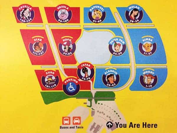 Disneyworld transport center parking lot map