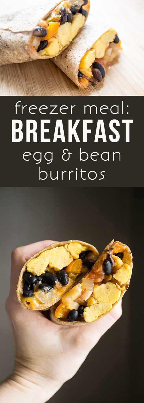 breakfast egg and bean burritos