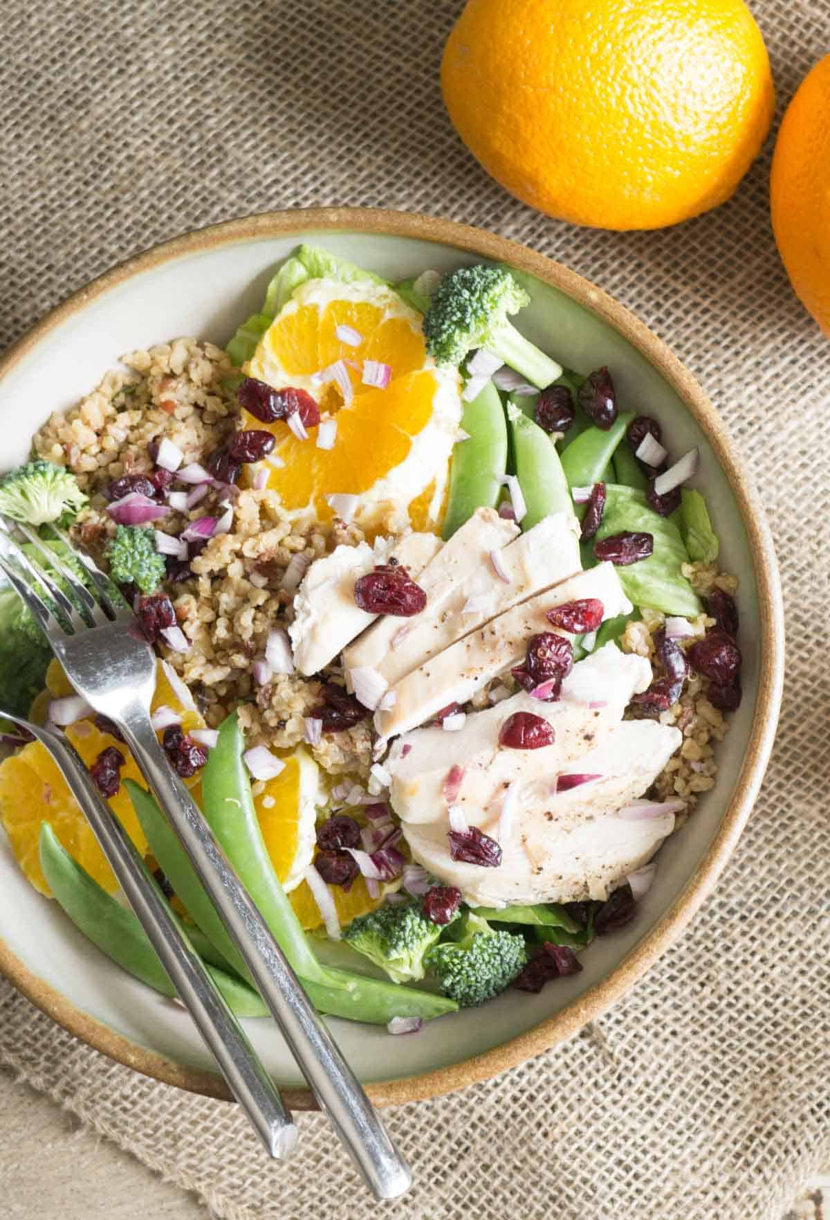 Orange Sesame Salad with Chicken and Quinoa