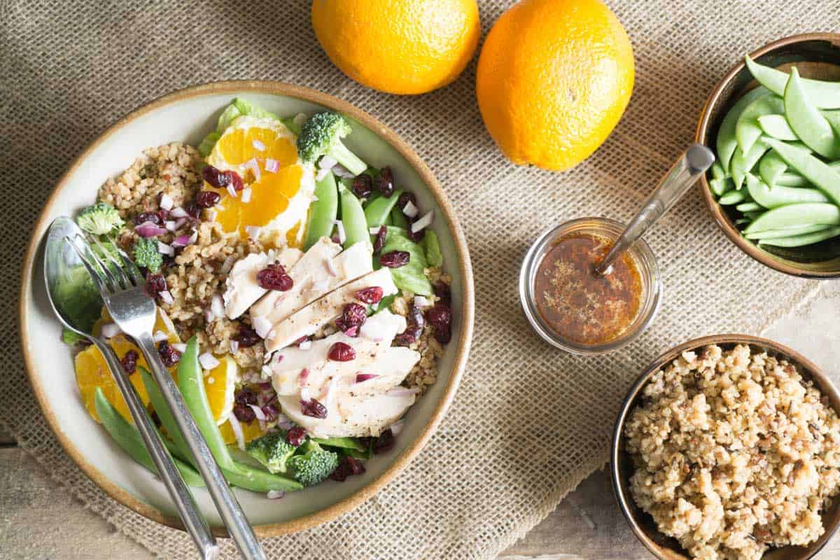 Orange Sesame Salad with Chicken and Quinoa