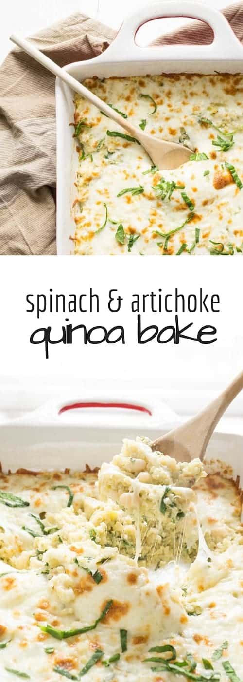 spinach and artichoke quinoa bake