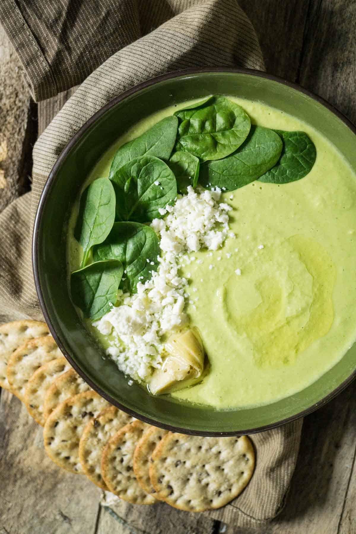 Spinach & Artichoke Hummus with Feta