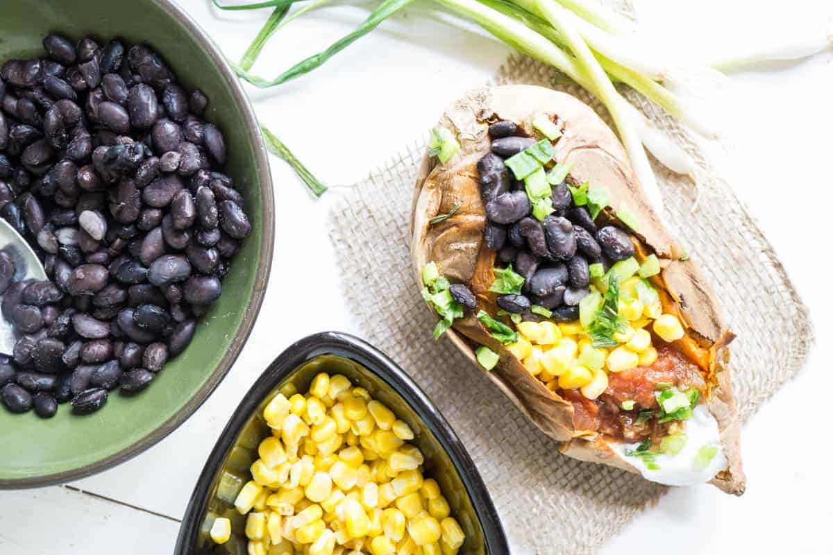 5 minute meal: Mexican Stuffed Baked Potatoes