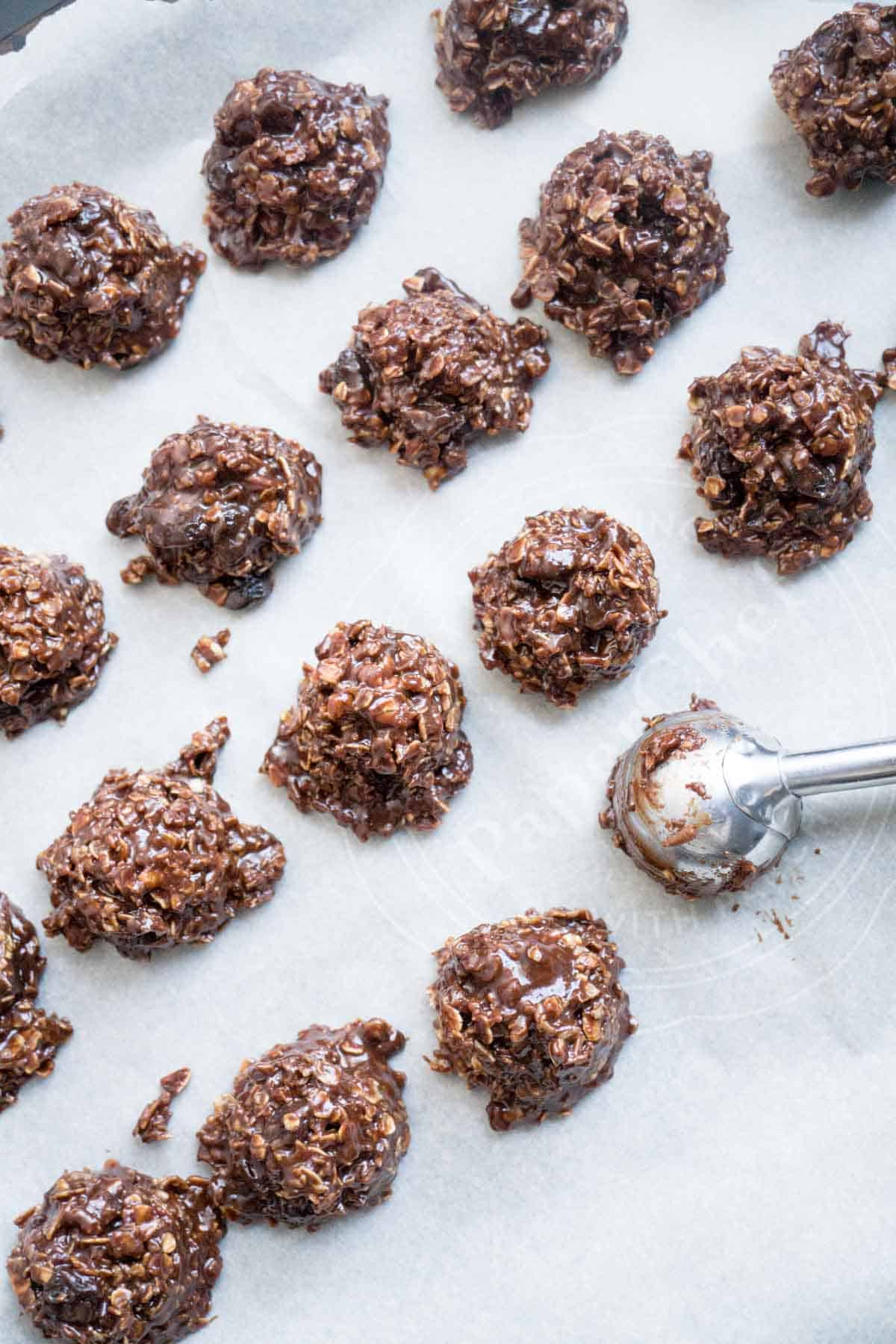 chocolate covered raisin cookies (no bake)