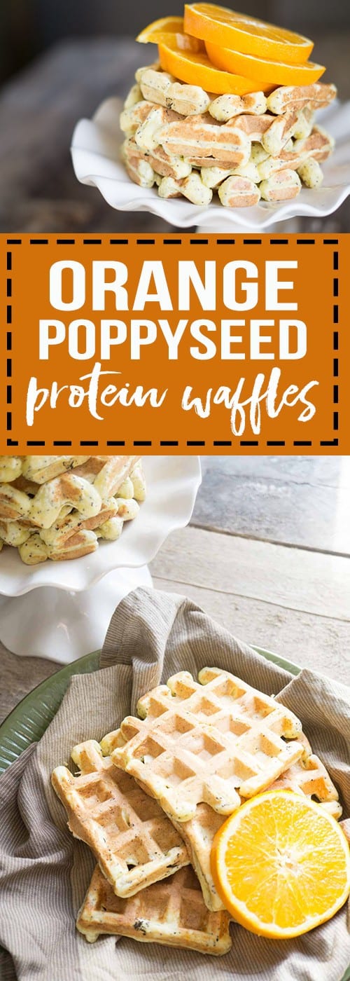 orange poppyseed protein waffles