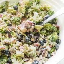 healthy broccoli salad with berries