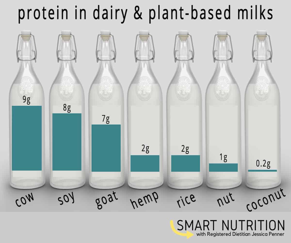 Milk alternatives -protein in dairy and plant based milks