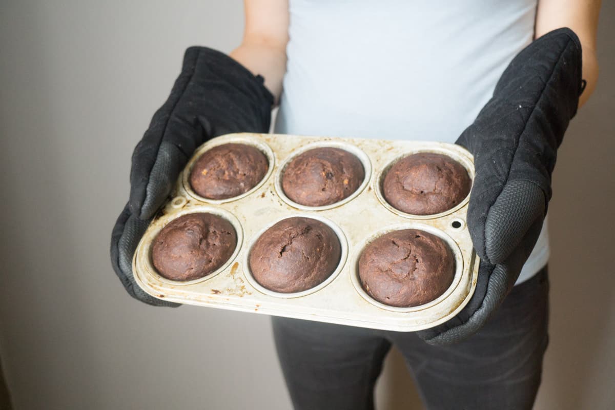 eggless double chocolate muffins