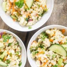 Barley Salad with a Lemon Garlic Dressing