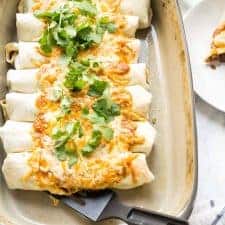 Black Bean Enchiladas with Avocado Cream Sauce