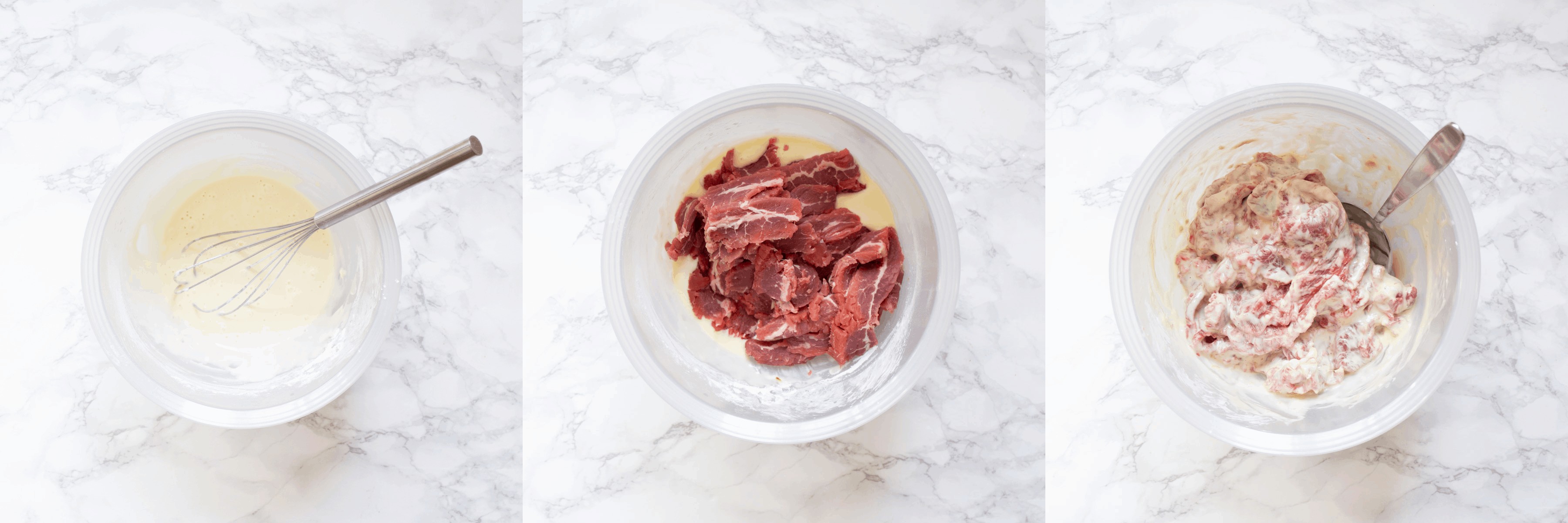 how to batter beef for sheetpan ginger beef