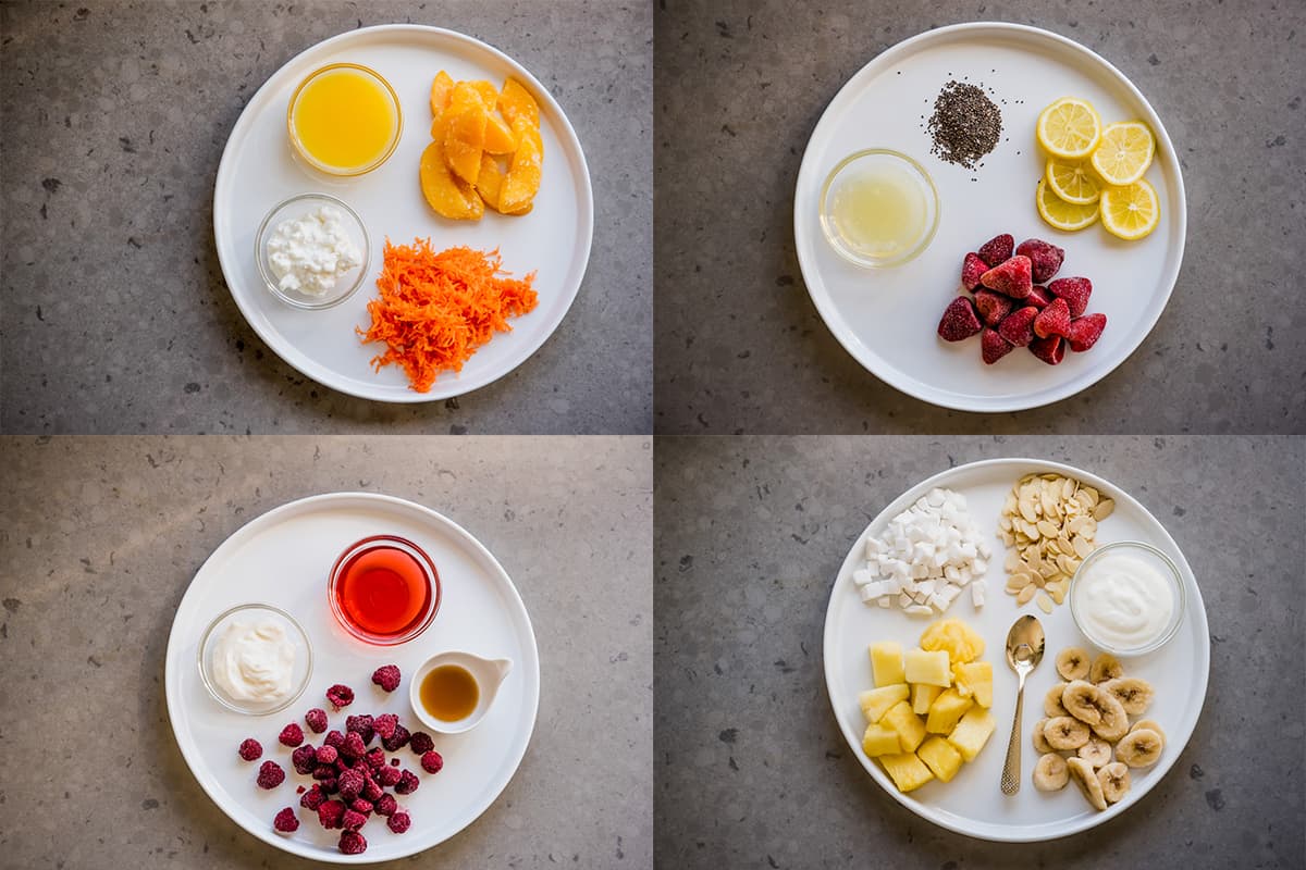 smoothie ingredient collage. Photography by Gabrielle Touchette