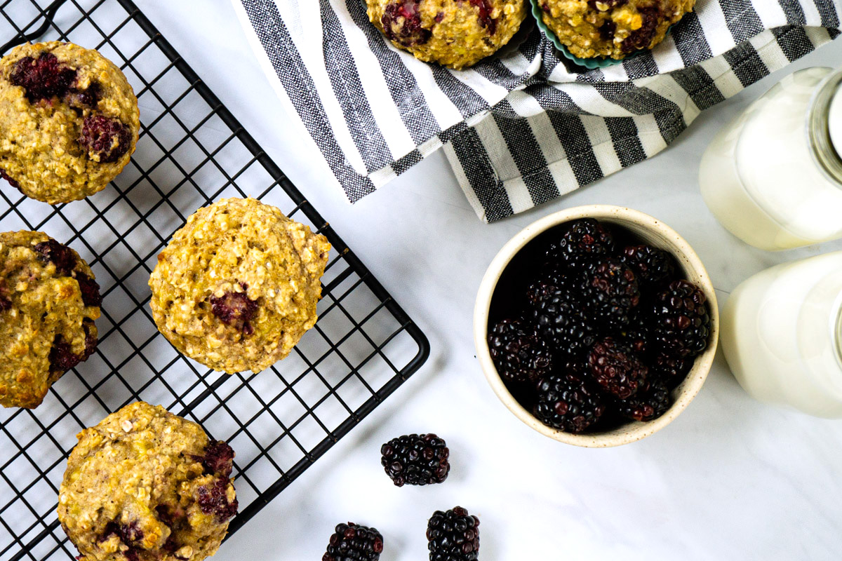 Blackberry Oatmeal Muffins - Smart Nutrition with Jessica Penner, RD